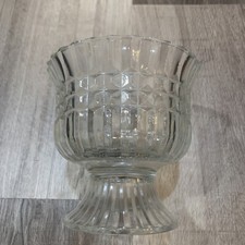 Vintage FTDA 1986 Clear Glass Pedestal Candy/Trinket Dish. picture