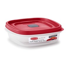 Rubbermaid 2030328 Easy Find Vented Lid Food Storage Container, 3-Cup (4) Red picture