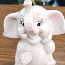 K's Collection Pink Ceramic Elephant Piggy Bank Coin Bank, Animals Theme picture