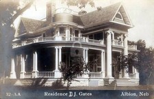 Albion NE Nebraska D.J. Gates Residence RPPC Photo Postcard COPY picture