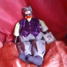 VINTAGE  BACKPORCH FRIENDS HALLOWEEN BLACK CAT  DOLL   old stock by CODY FOSTER picture