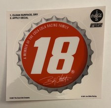 #18 BOBBY LABONTE NASCAR COCA-COLA RACING 2001 VINTAGE BOTTLE CAP DECAL STICKER picture