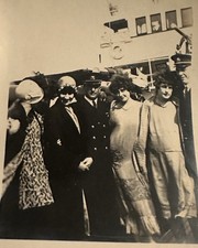 Antique 1920s Photo Flappers Women Ship Captain SS Aquitania Cunard Jazz Age picture