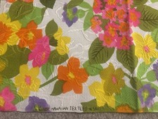 Vintage VHY Hawaiian Textiles #5421 Floral Brocade Fabric 92” x 43.5” picture