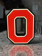 Ohio State Buckeyes OSU Block “O”Light Box LED Sign 3D Printed Decor Man Cave picture