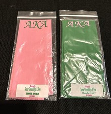 NICE Alpha Kappa Alpha sorority pair of handkerchief & dinner napkins - AKA picture