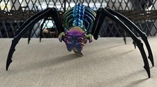 Halloween Giant Spider Skeleton Iridescent Purple Prop Deco Scary Tarantula Toy picture