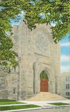 Presbyterian Church Kalamazoo Michigan Linen Postcard Gothic Architecture picture