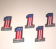 Vintage Harley Davidson #1 Patches Lot - 5 Pc Stars Stripes Biker Vest Logo picture