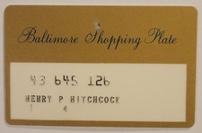 Vintage Department Store Credit Charge Card Baltimore Shopping Plate - Hutzler's picture