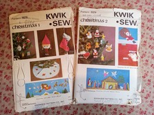 Lot 2 Vtg Kwik Sew Patterns~Christmas #829 & #828~Ornaments, Santa, Nativity~NOS picture