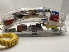Vintage Clear Transparent Retro Corded Telephone – Parts/Repair/Display Only picture