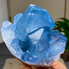 438G Natural Blue Celestite Geode Quartz Crystal Mineral Specimen Healing picture