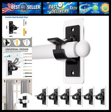 6 Pack Self Adhesive Rod Brackets, No Drill Needed Curtain Rod Holders, Nail Fre picture