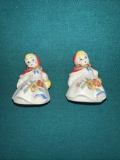 Vintage Ceramic Little Red Riding Hood Salt & Pepper Shaker Set - Bottom Marked picture