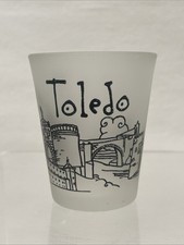 Toledo Spain Frosted Glass Souvenir Shot Glass picture