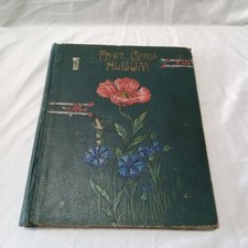 Victorian Post Card Album Empty Antique Floral Embossed Early 1900s Postcard Vtg picture