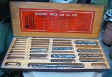 Vtg Greenfield Tools JOBBERS Drill Kit #200 RARE Oak Case Dealer Display picture