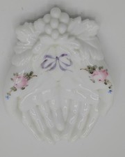 VTG Westmoreland White Milk Glass Open Hands Cottage Core Shabby Chic Fairytales picture