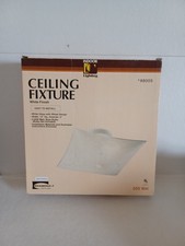 Vtg NOS White Glass Wheat Design Ceiling Fixture W/ Installation Materials Rare picture