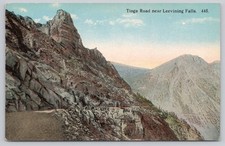 Tioga Road California Lee Vining Falls Mountain Highway Divided Back Postcard picture