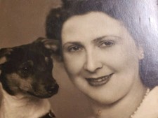 Vintage 1940s Photo Pauline & Named Dog 