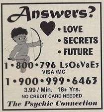 Vintage 1995 The Psychic Connection Print Ad Cupid Original u picture