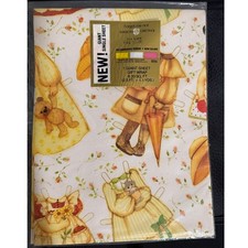 Vintage American Greetings Paper Doll Gift Wrap Giant Sheet Forget Me Not picture