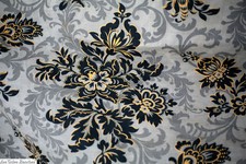 2,2y vintage French FLORAL CURTAIN cotton fabric  decor c1940 picture