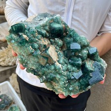 10.9lb NATURAL Green Cube FLUORITE Quartz Crystal Cluster Mineral Specimen picture