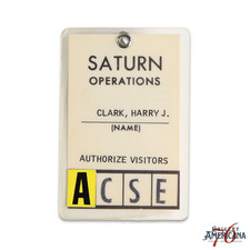 NASA Saturn Operations Visitor Pass Harry J. Clark Apollo Era Space Badge picture