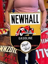 Vintage Style Metal Sign Newhall Gasoline NOT Porcelain 22x16 Made in USA picture