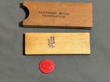 1945-1952 Cherokee Indian Reservation OCCUPIED JAPAN Wood DISAPPEAR COIN TRICK picture