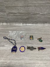 x7 Bundle Of Vintage Enamel Pin Badges - Racecourse, Equestrian, Olympics, GB picture