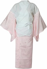 Asakusa Kimono Ichi Washable Two Piece Nagajuban Pink w/Eri Shin Kimono Undergar picture