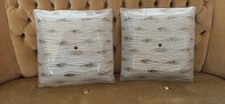 Set of 2 1960’s MCM Glass Ceiling Light Covers Gold textured Glass 13.5” Square picture