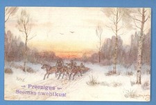 RUSSIA BY I. ZUKOV winter evening PUB. RISHAR # 894 VINTAGE PC. USED 1626 picture