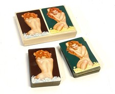 1940s Vargas Girls Playing Cards In Box Original Receipt Esquire Magazine picture