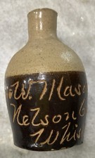 Antique Pre-Prohibition Mini Stoneware Crock Whiskey Jug J W Mason Nelson Co KY picture