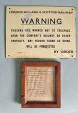 Vintage LMS Board Warning Sign & BR Telephone No List W. Orton Tamworth Nuneaton picture