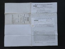 1856 antique FIRE INSURANCE POLICY east haddam ct COTTON TWINE MILL E.P. BROWNEL picture