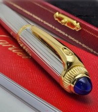 Cartier Ballpoint Pen Silver Gold Metal Luxury Writing Instrument NIB 2026 picture