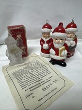 Vtg W. Germany Goebel Santa Ornaments 1978, 79 (1st Ed Frosted Glass), 80, & 82 picture