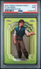 2024 Topps Chrome Disney #140 Flynn Rider Green Refractor PSA 9 picture