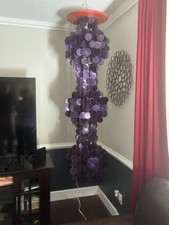 vintage purple three tiered capiz lamp from Philippines picture