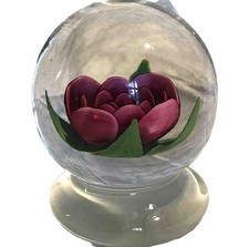 Millville Rose Paperweight by Robert Grablow Signed  picture