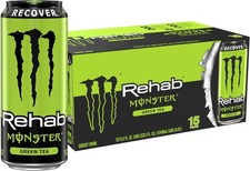 Monster Energy Rehab Green Tea + Energy Iced Tea 15.5oz - 15 Pack - Free P&P picture