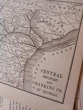 1891 train map & report CENTRAL RAILROAD & BANKING CO OF GEORGIA Milledgeville picture