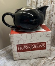 New In Box Hues N Brews Black I-POT Infuser Pot Coffee & Teapot 24 oz Porcelain picture