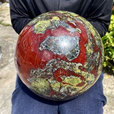 23.21LB Natural dragon blood stone quartz sphere crystal ball reiki healing picture